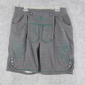 Hofbrauhaus Munchen Mens XL Gray Lederhosen Style Sweat Shorts Oktoberfest HB